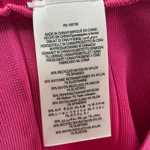 Herve Ledger Hot Pink Deep V Strappy Icon Cutout Bandage Mini Dress - Picture 11 of 12
